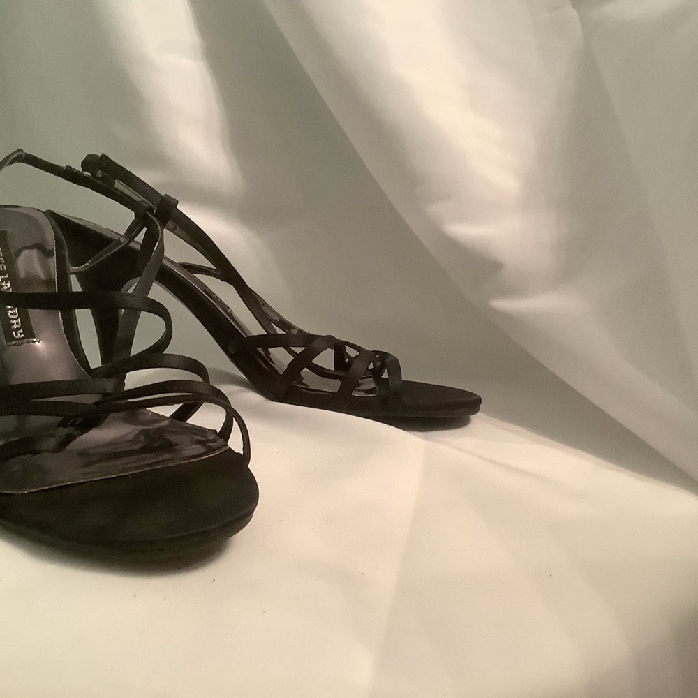 Black Strappy Stiletto Sandals